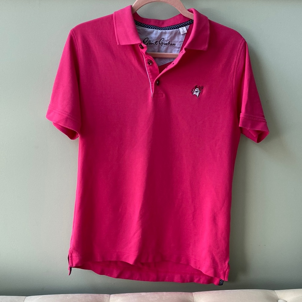 Mens Robert Graham pink Polo
